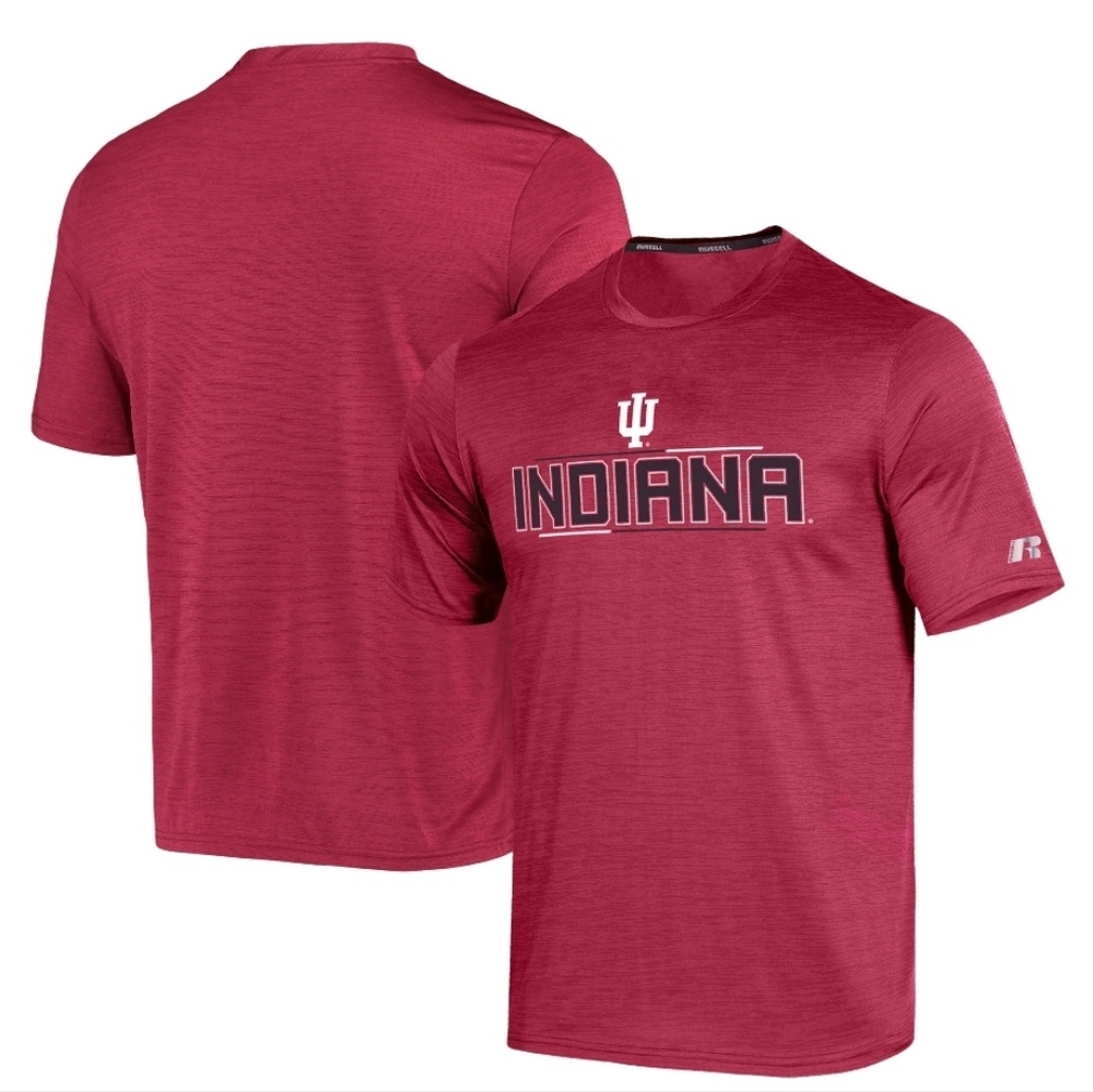 Russell Heathered Crimson Indiana Hoosiers Impact  T-Shirt Men's NWT Large & XL